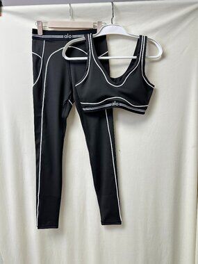 ALO Black Tank Top & Pants — Size M